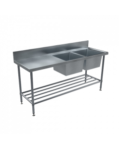 BenchTech Double Sink Benches - Right Hand Side - 2400mm