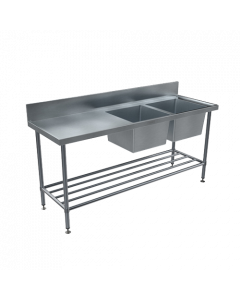 BenchTech Double Sink Benches - Right Hand Side - 1800mm