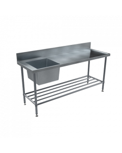 BenchTech Single Sink Benches - Left Hand Bowl - 1200mm