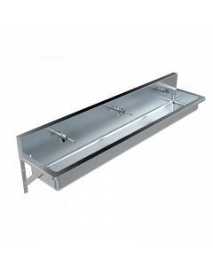 PWD PrePlumbed Hand Wash Trough 1200mm 3 TW-0007 Wall Brackets