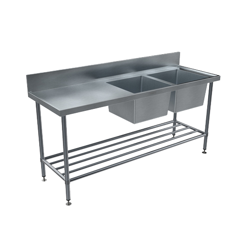 BenchTech Double Sink Benches - Right Hand Side - 1800mm